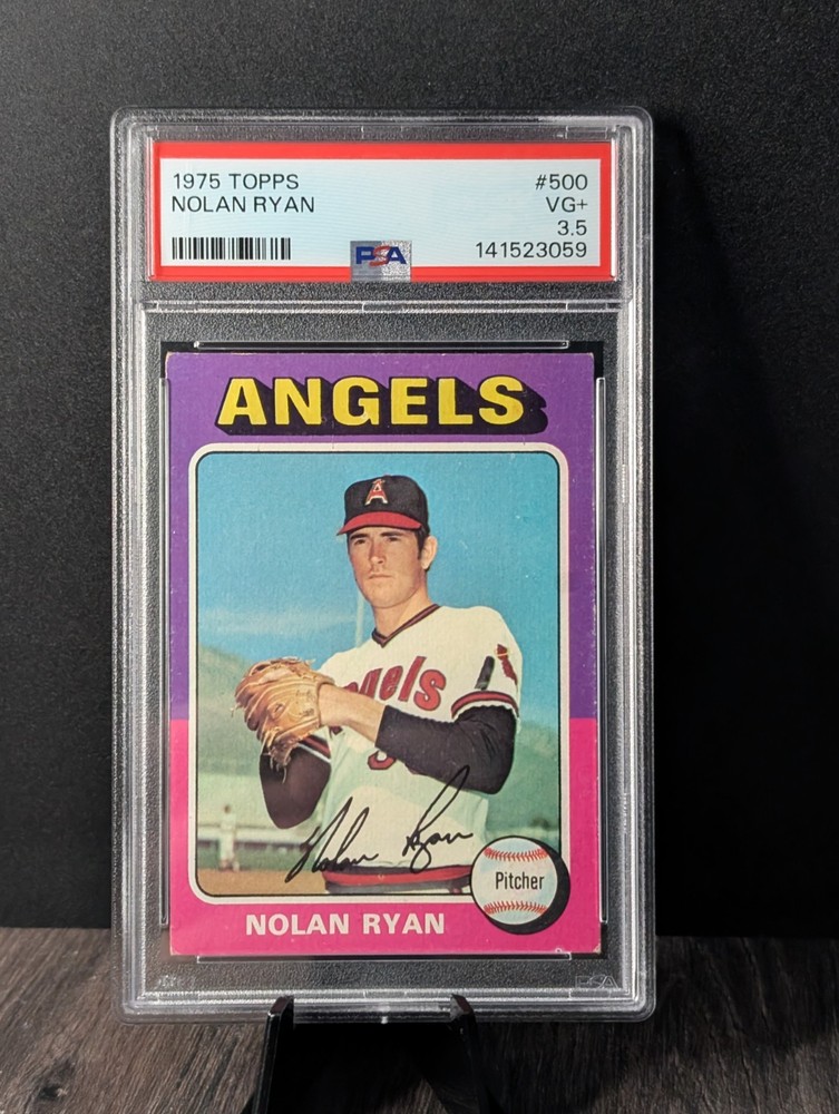 Vintage 1975 Topps Nolan Ryan #500 PSA 3.5 VG+ Angels HOF Strikeout King Card