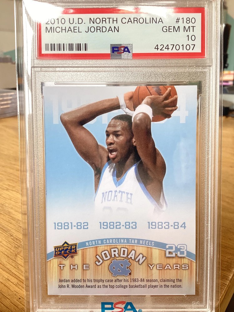 2010 Upper Deck North Carolina Michael Jordan #180 PSA 10
