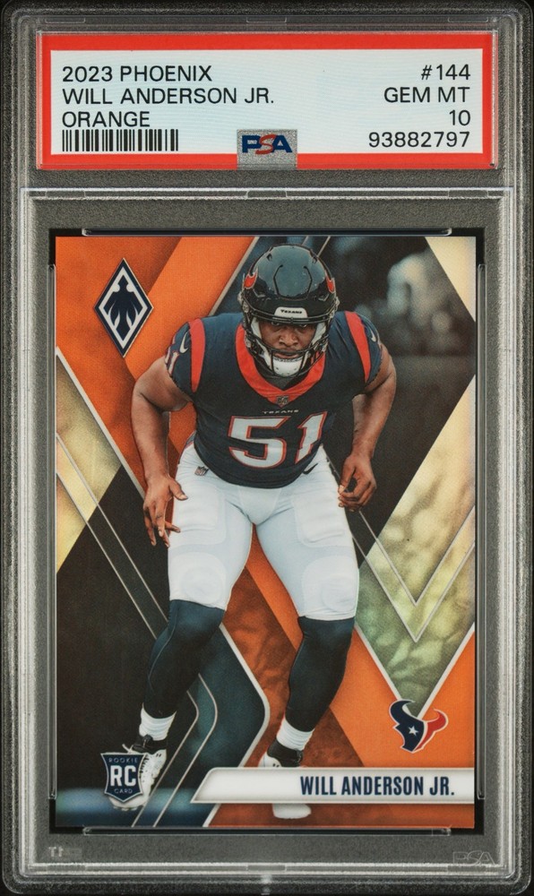 WILL ANDERSON JR. 2023 PANINI PHOENIX ORANGE #144 Rookie RC /99 Texans PSA 10
