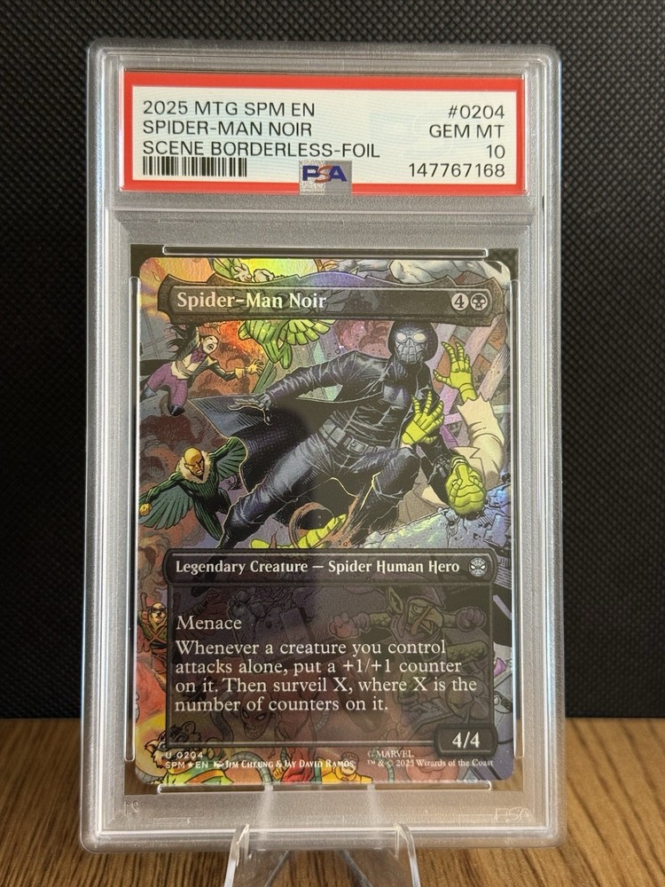 2025 MTG Spider-Man Noir Borderless Foil 0204 PSA 10