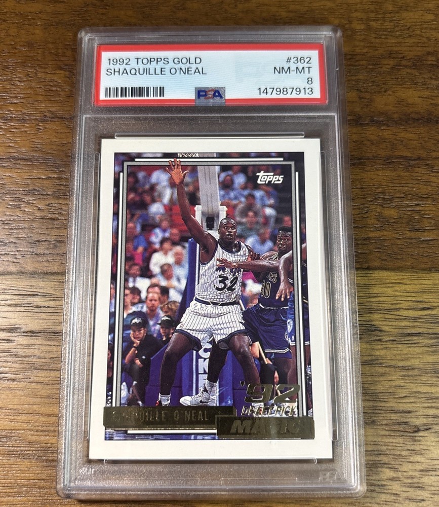1992 Topps Gold Shaquille O'neal Rookie Card #362 PSA 8 GOLD HOF RC