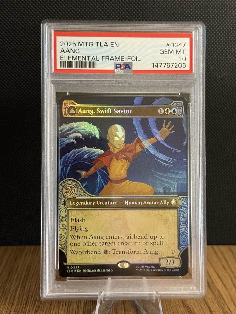 2025 MTG Avatar Aang Swift Savior Elemental Frame Foil Dual Side 0347 PSA10