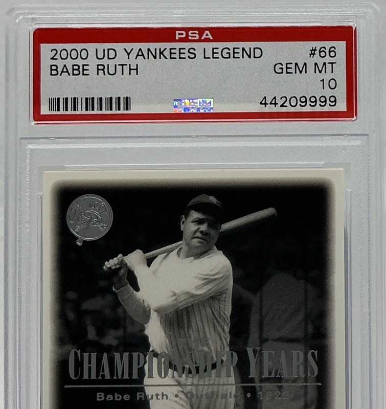 Babe Ruth PSA 10- 2000 Upper Deck Yankee Legends ‘1923 World Series Champions’ view 2