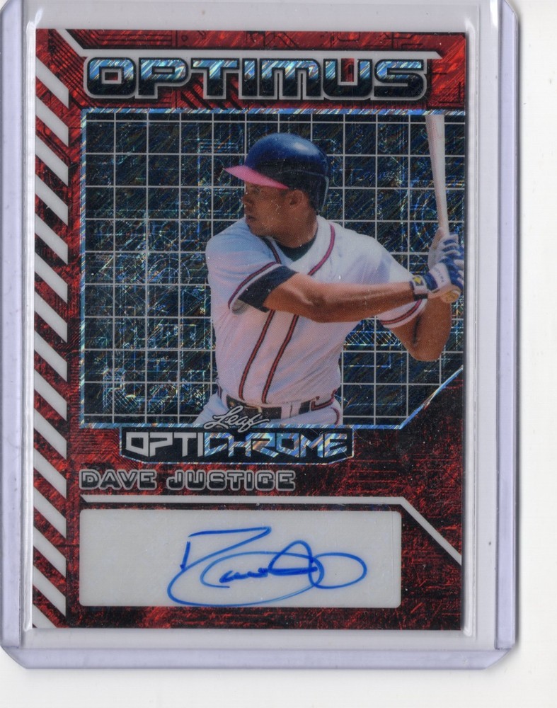 2025 Leaf Optichrome Dave David Justice Optimus SHIMMER AUTO AUTOGRAPH TRUE 1/1
