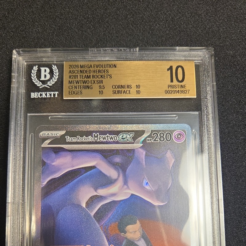 BGS 10 Team Rocket's Mewtwo EX SIR 281 Ascended Heroes Pokemon Card view 2