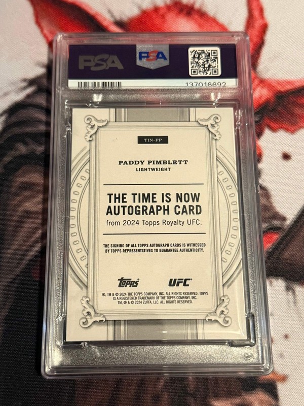 UFC - 2024 Topps Royalty- Paddy Pimblett The Time is Now /10 - #TIN-PP - PSA 9 view 2
