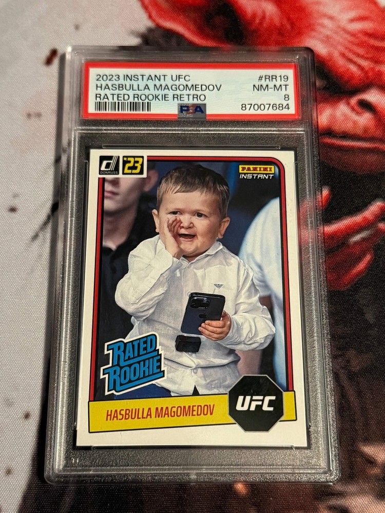 UFC - 2023 Panini - Hasbulla Magomedov Rated Rookie Retro - BOOKEND /112 - PSA 8