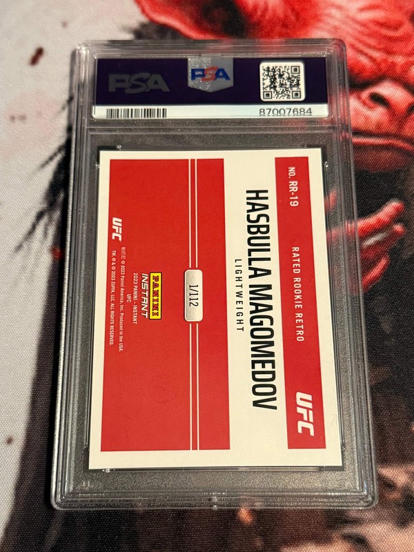 UFC - 2023 Panini - Hasbulla Magomedov Rated Rookie Retro - BOOKEND /112 - PSA 8 view 2