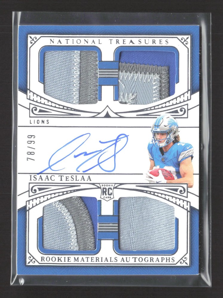 2026 Panini National Treasures Isaac TeSlaa Quad Patch RC 78/99 Rookie Auto