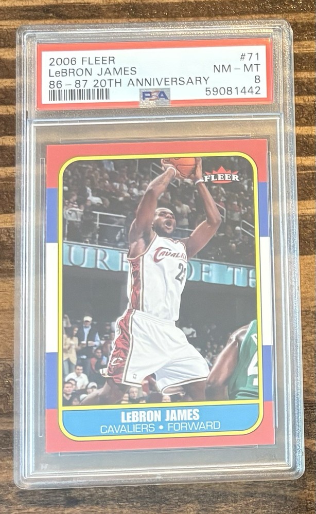LEBRON JAMES 2006 Fleer 86-87 20th Anniversary PSA 8 , #71 CAVS