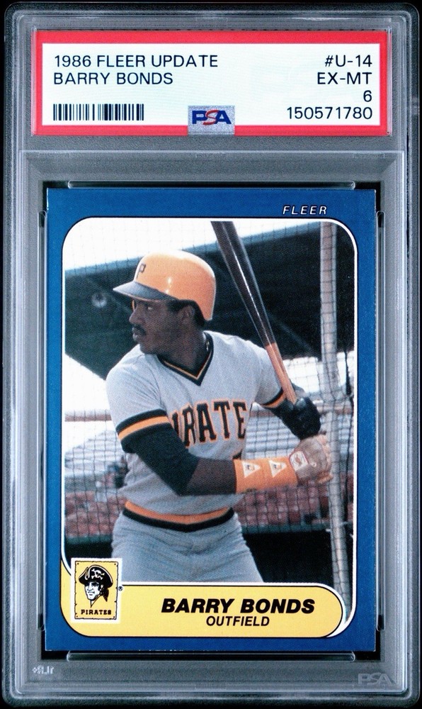 1986 Fleer Update Barry Bonds Rookie #U-14 PSA EX-MT