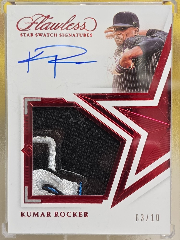 Kumar Rocker 2022 Panini Flawless Star Swatch Signatures Patch On Card Auto 3/10