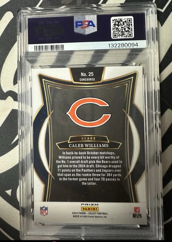 CALEB WILLIAMS 2024 SELECT CONCOURSE ROOKIE BLACK GREEN SHOCK PSA 10 🥶🏈 view 2