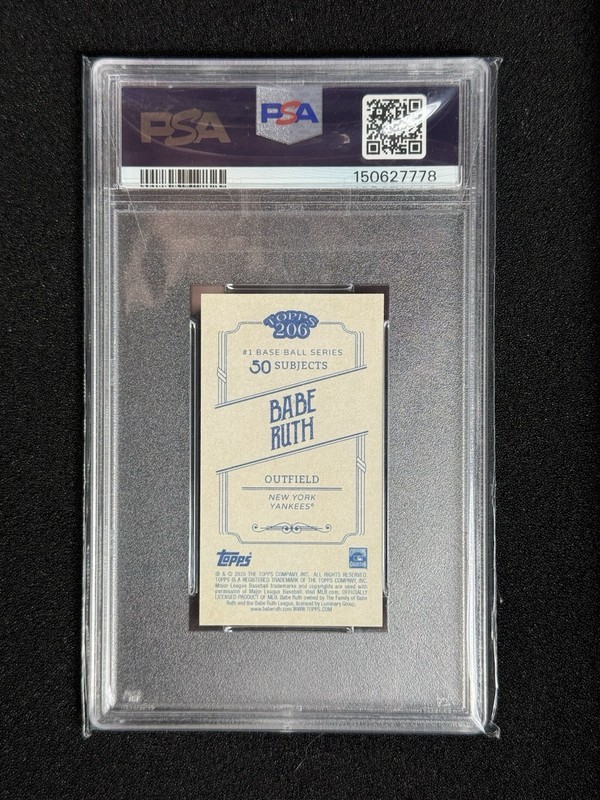 2020 TOPPS 206 Subjects Tobacco Mini Card BABE RUTH PSA 10 Gem Mint SP Rare view 2