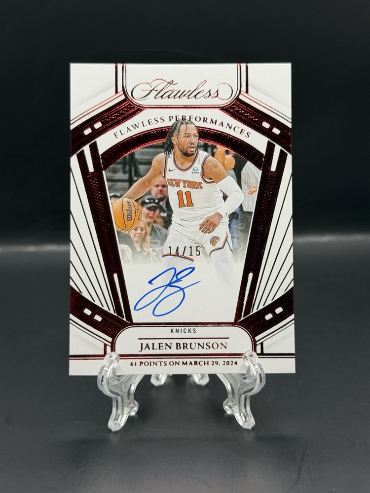 Jalen Brunson 2023-24 Panini Flawless Performances Auto Ruby /15 New York Knicks