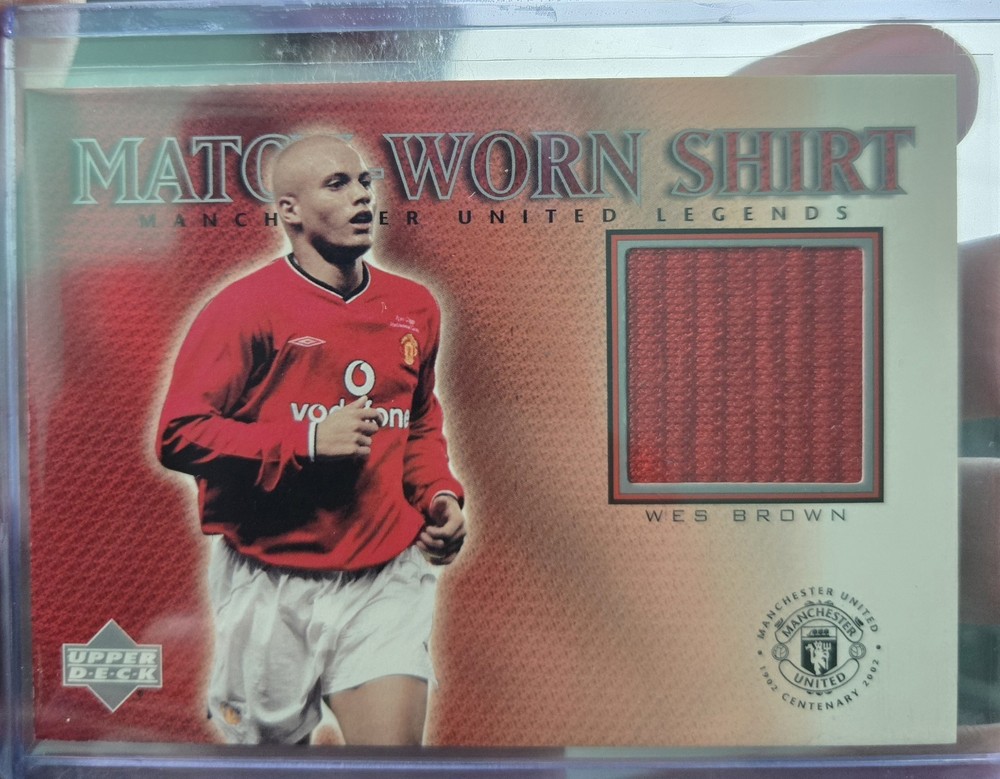 2002 Upper Deck Manchester United Match Worn Shirt Wes Brown Game Jersey WB-S