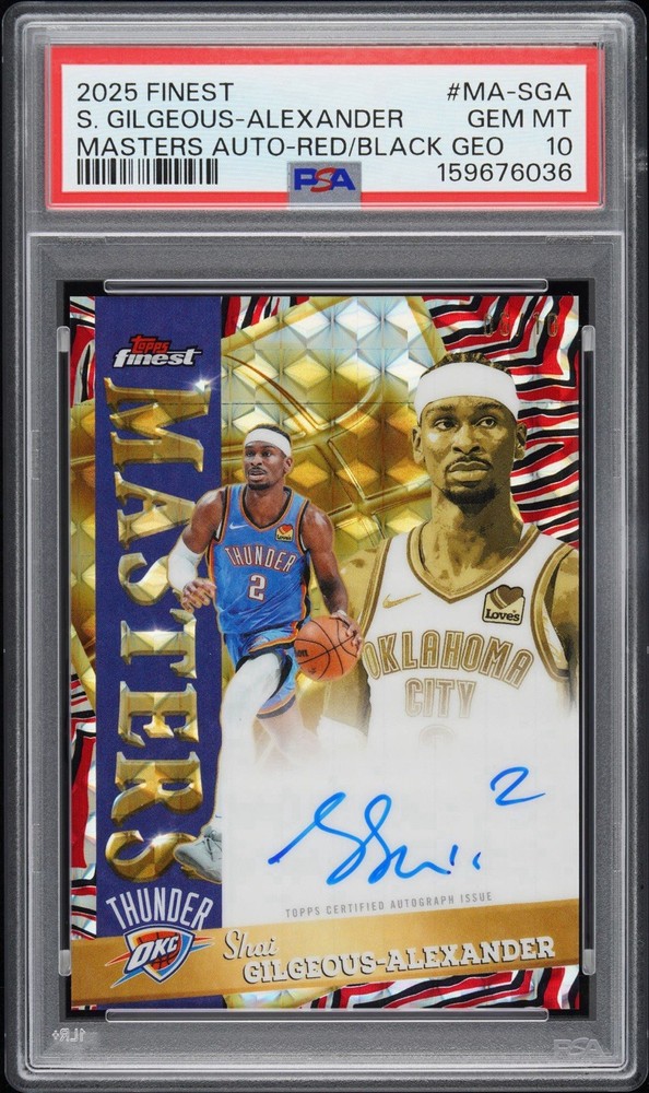2025 Topps Finest Shia Gilgeous-Alexander Masters ON CARD Auto  /10 PSA 10