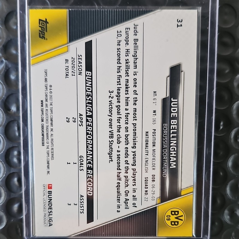 Topps Chrome Jude Bellingham Rookie Borussia Dortmund Bundesliga Card & Lot (6) view 2