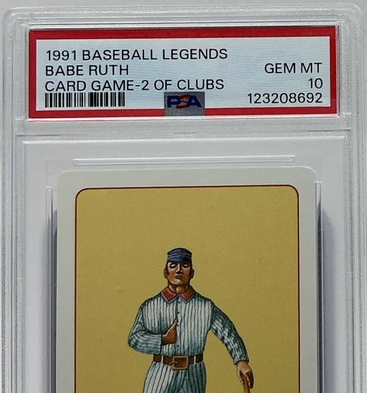 Babe Ruth PSA 10 -1991 U.S. Games ‘Baseball Legends-2 Of Clubs’ .690 Slugging % view 2