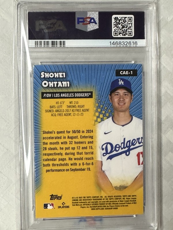 PSA  10 -  2025 Topps Chrome - All-Etch Shohei Ohtani #CAE-1 view 2