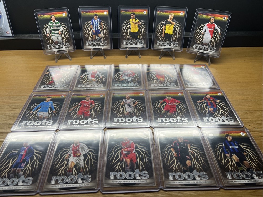2025-26 Topps UEFA Club Competitions Messi Haaland Ronaldinho Roots Full Set 20
