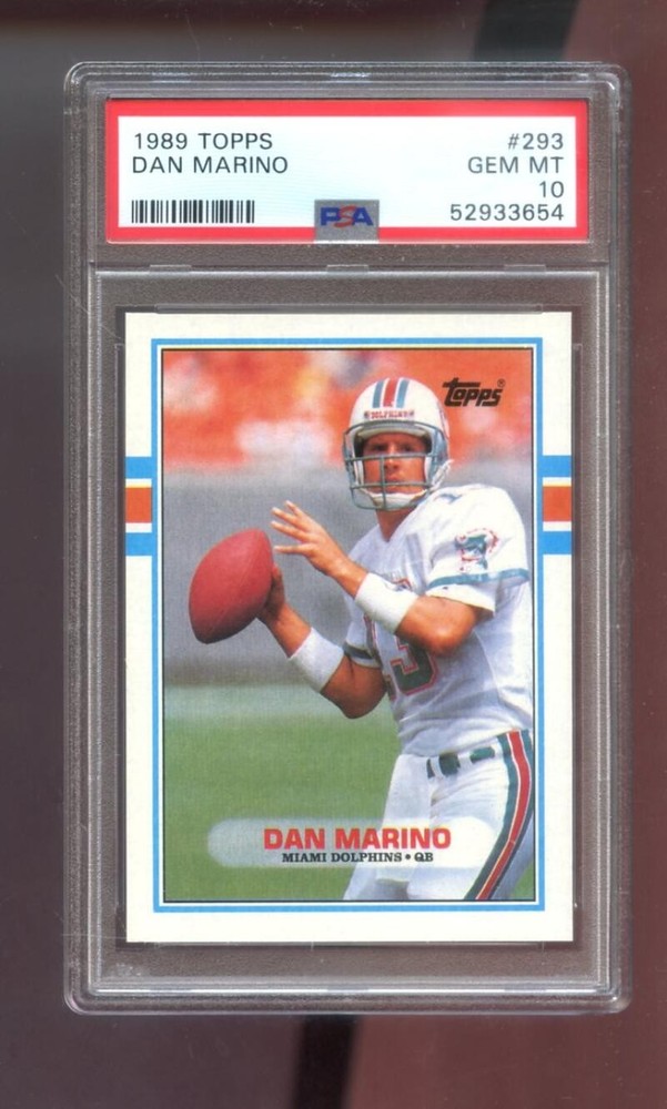 1989 Topps #293 Dan Marino PSA 10 Graded Football Card NFL Miami Dolphins GEM MT