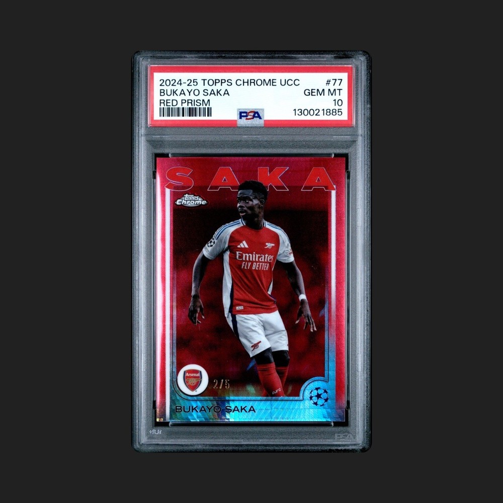 2024-25 Topps Chrome UEFA CL Bukayo Saka Red Prism Refractor #4/5 Arsenal POP1