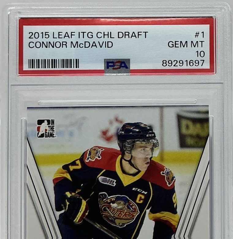 Connor McDavid Rookie PSA 10- 2015 Leaf ITG ‘CHL Top Draft Prospects’ -Oilers view 2