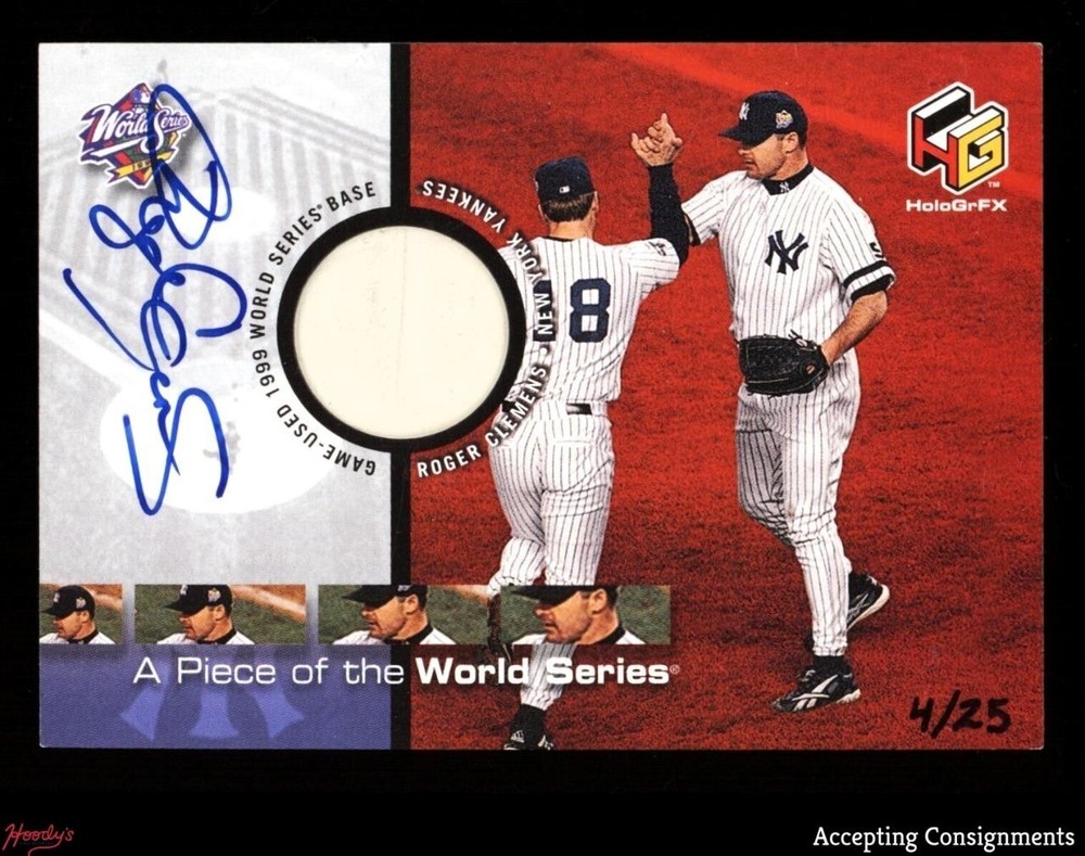 2000 Upper Deck HoloGrFX Piece of Series Roger Clemens GAME USED BASE AUTO 4/25