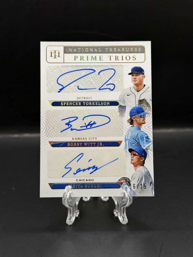 2022 National Treasures Prime Trios Auto /25 Gold Torkelson Suzuki Bobby Witt Jr