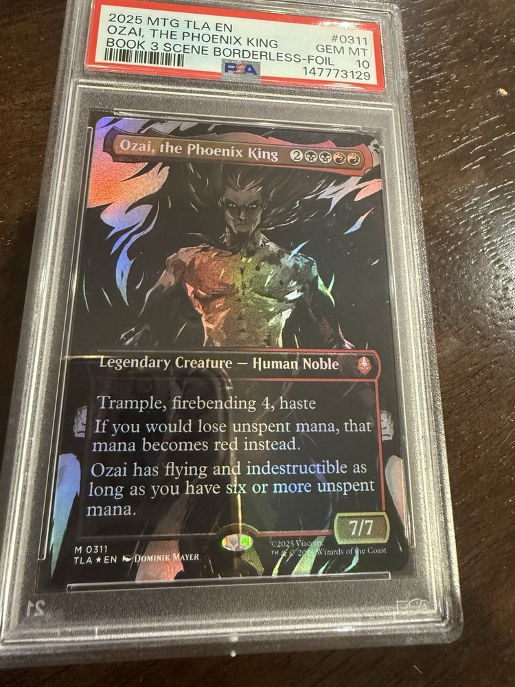 2025 MTG AVATAR #0311 OZAI, THE PHOENIX KING PSA 10, BORDERLESS FOIL