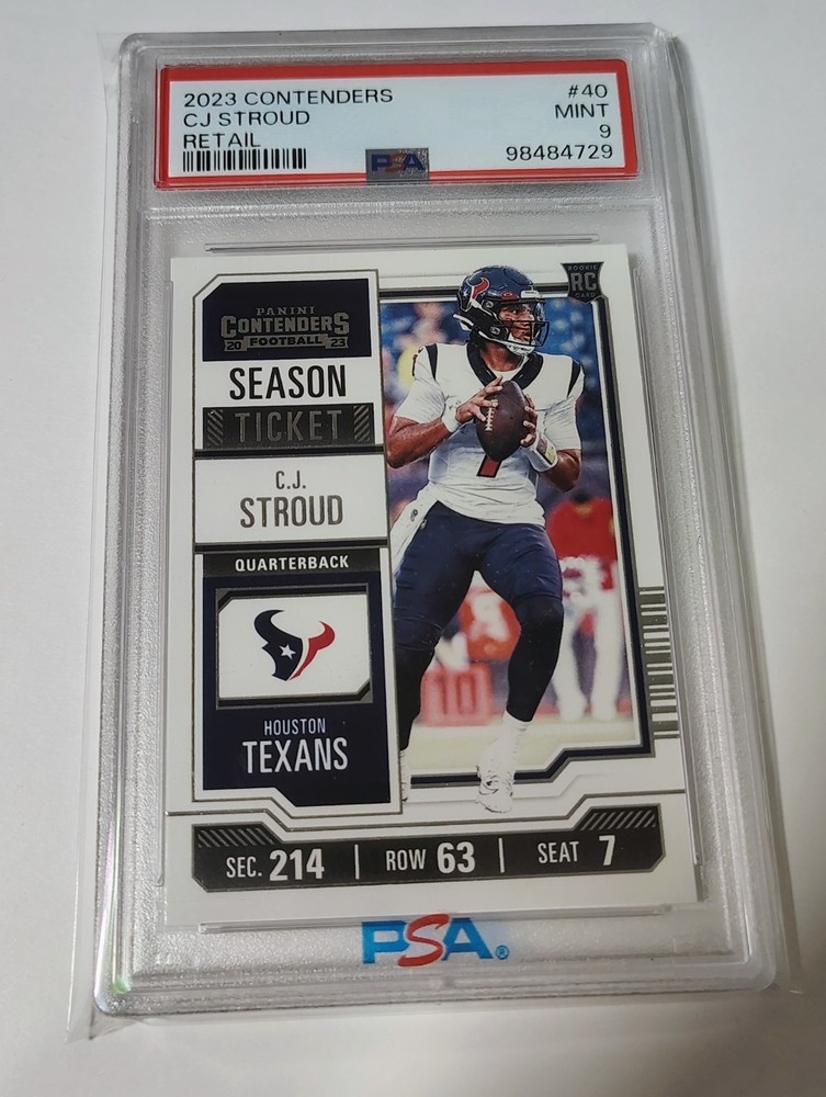 2023 Contenders CJ Stroud Retail RC #40 Rookie PSA 9 Houston Texans