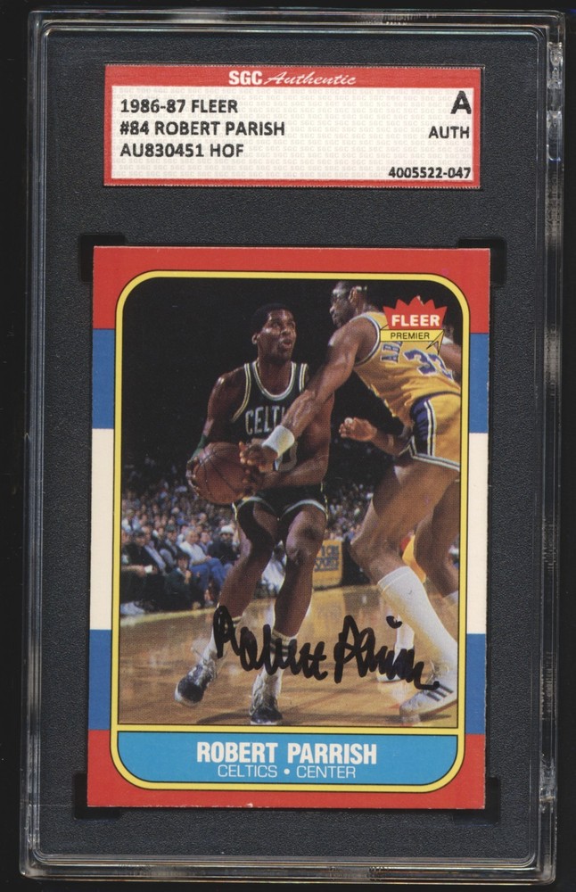 1986 Fleer Basketball AUTOGRAPH Robert Parish #84 Signed SGC Auth Auto HOF