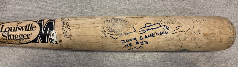 2009 Johnny Damon Signed Auto Game Used GU LVS Bat PhotoMatched Home Run HR #23 view 2
