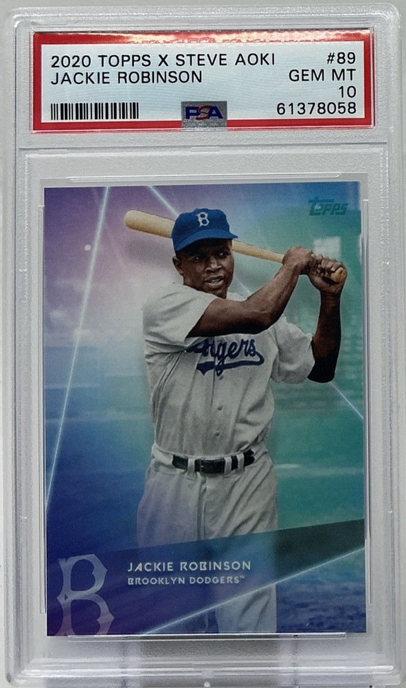 Jackie Robinson PSA 10 - 2020 Topps x Steve Aoki #89 PR8158 - Brooklyn Dodgers