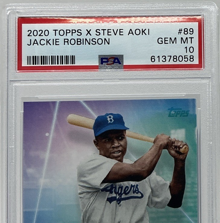 Jackie Robinson PSA 10 - 2020 Topps x Steve Aoki #89 PR8158 - Brooklyn Dodgers view 2