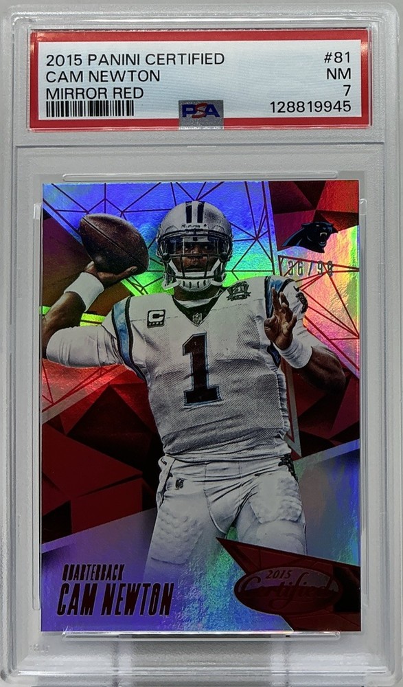 Cam Newton PSA 7-2015 Panini Certified ‘Mirror Red’ /99 -Auburn, Panthers, Natty