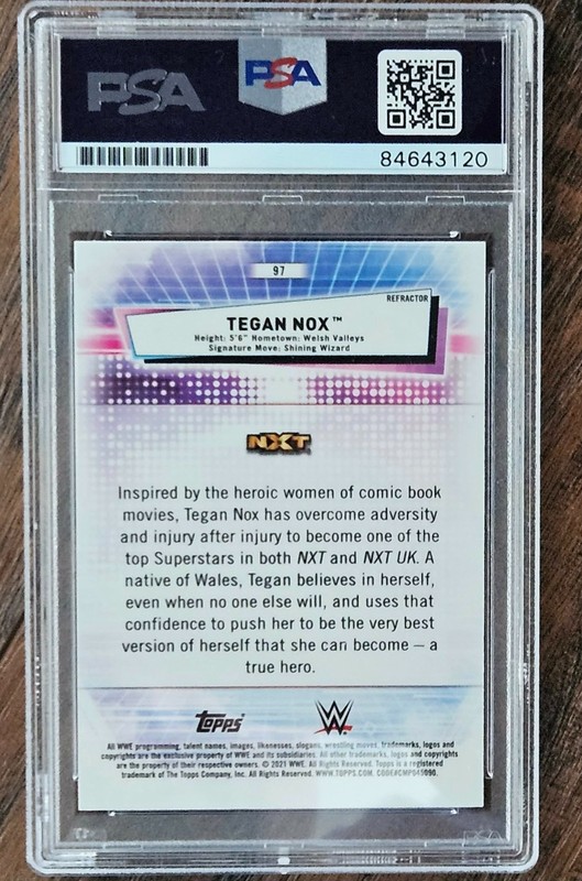 Tegan Nox WWE Diva Topps Chrome 2021 Signed Autographed Card PSA Authenticated view 2