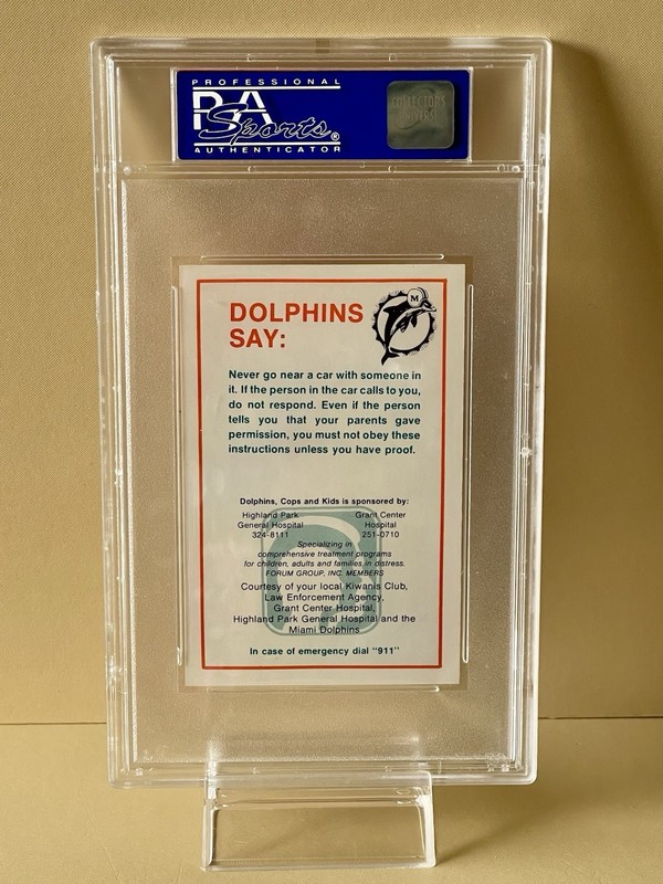 1984 DOLPHINS POLICE DAN MARINO PSA MINT 9 view 2