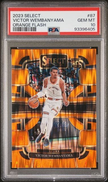 2023 Select #87 Victor Wembanyama Orange Flash RC PSA 10 GEM Spurs Rookie