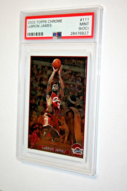 2003-04 TOPPS CHROME LEBRON JAMES ROOKIE CARD #111 PSA 9(OC) view 2