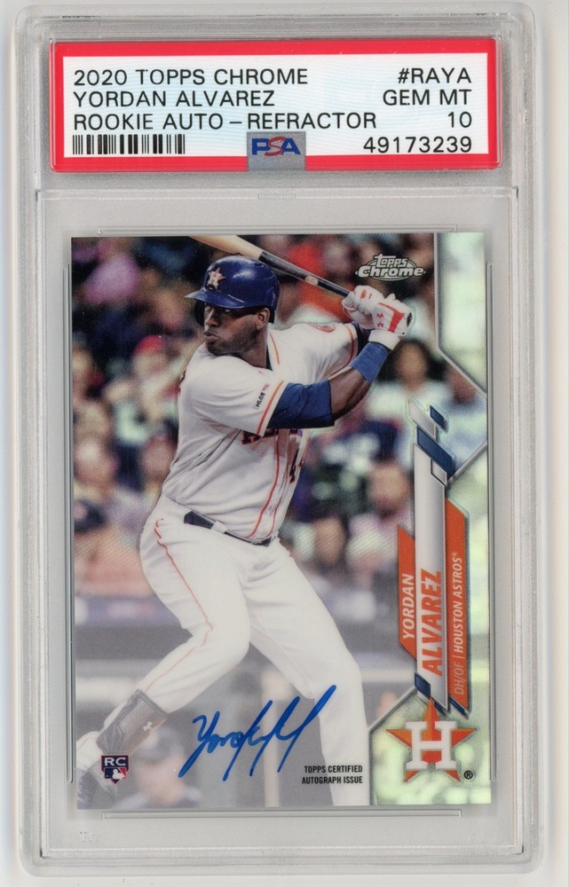 2020 Topps Chrome Refractor Yordan Alvarez PSA 10 Gem Mint Auto RC # 321/499