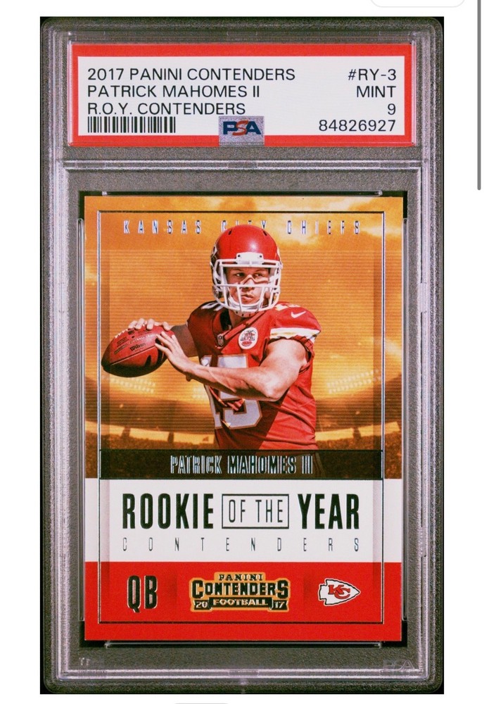 2017 PANINI CONTENDERS PATRICK MAHOMES R.O.Y. CONTENDERS #RY-3 PSA 9