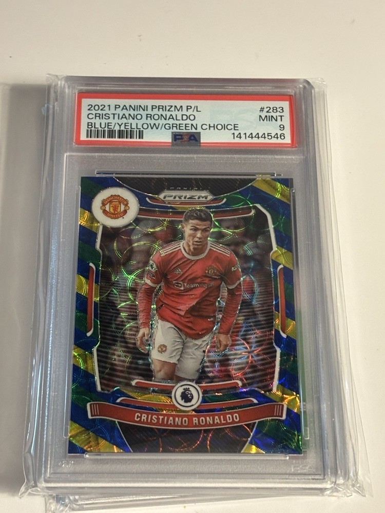 2021 Panini Prizm PL Cristiano Ronaldo #283 Blue/Yellow/Green Choice Prizm PSA 9