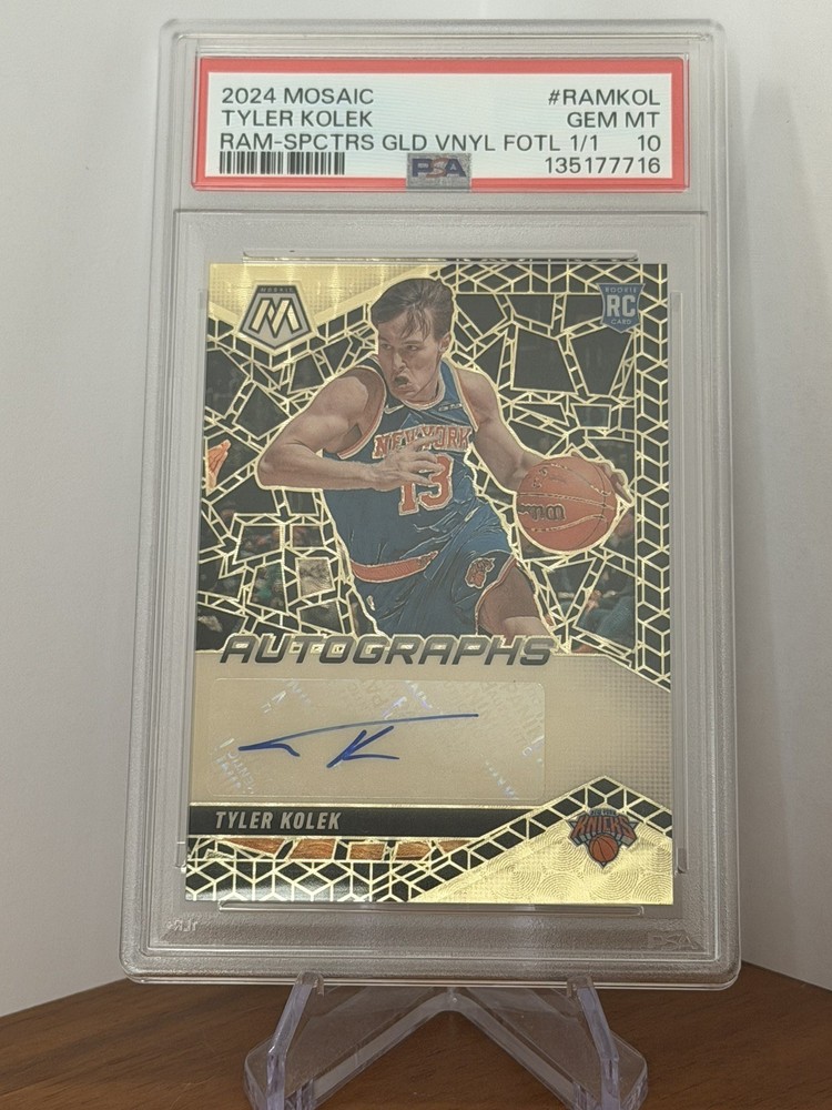 2024 PANINI MOSAIC RC AUTO SPECTRIS GOLD VINYL FOTL TYLER KOLEK 1/1 PSA 10