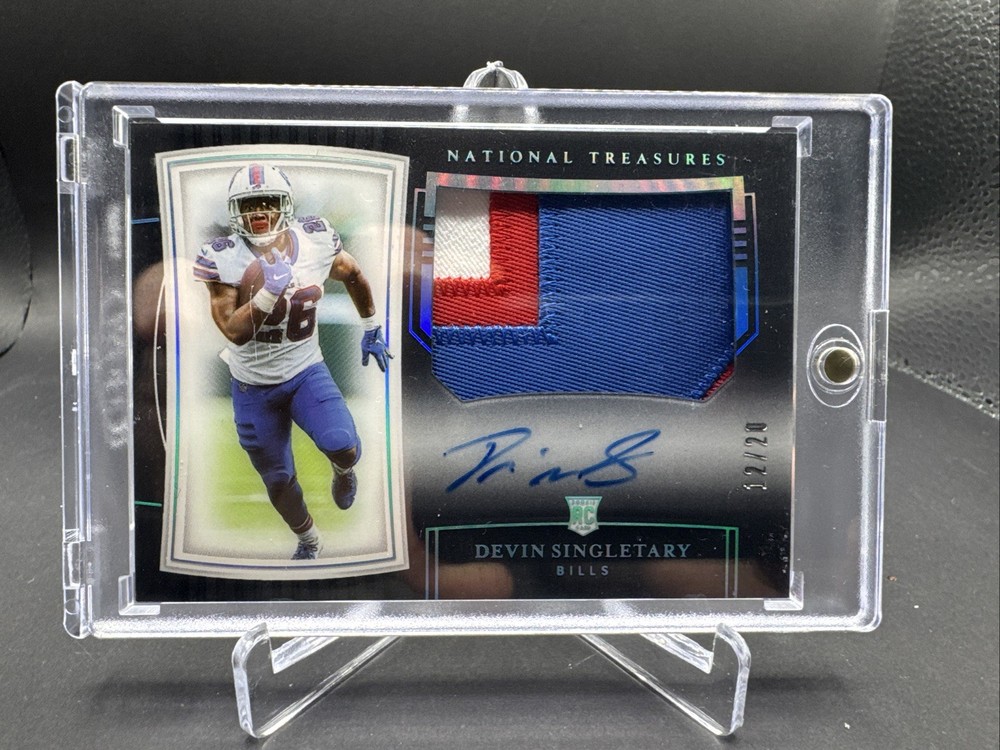 2019 Panini National Treasures Devin Singletary RPA Patch Auto /20 RC Bills