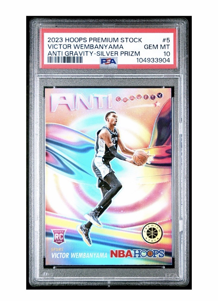 2023 NBA Hoops Premium Stock Victor Wembanyama #5 Anti Gravity Silver RC PSA 10