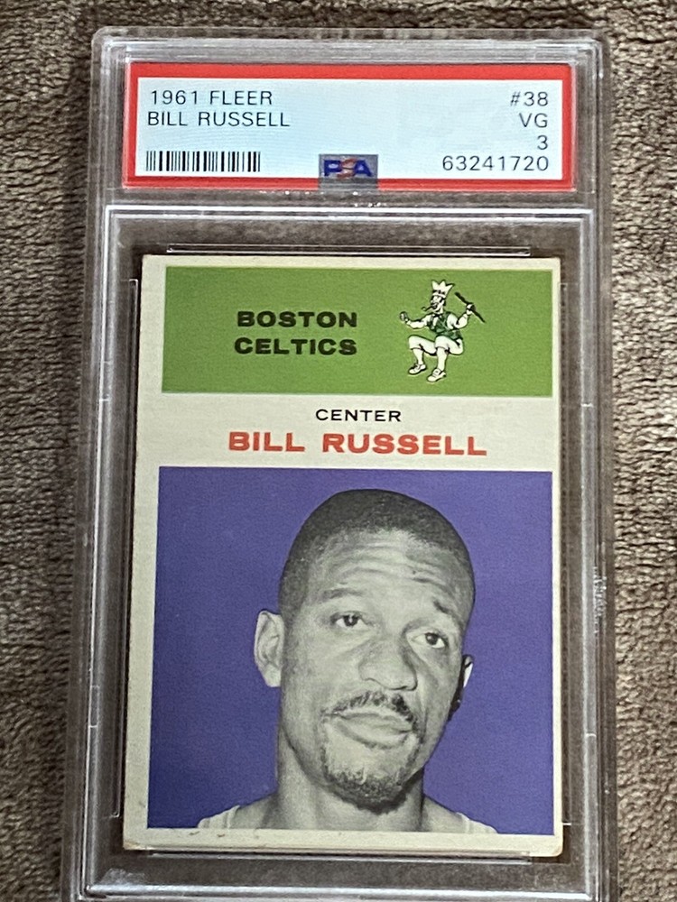 💥1961 billrussell (HOF) PSA 3 Bill Russell Boston Celtics
