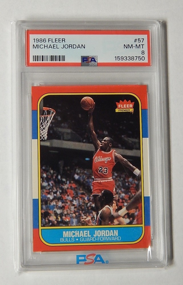 1986 Fleer Michael Jordan #57 Basketball Card PSA 8 Rookie RC