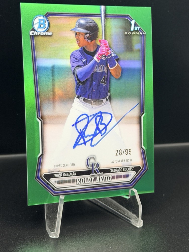 2026 Bowman Chrome Roldy Brito 1st True Green Refractor Auto /99 🔥 Rockies